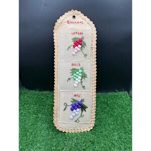 Mid-Century Vintage Mail Organizer Made from Straw-Made in Philippines